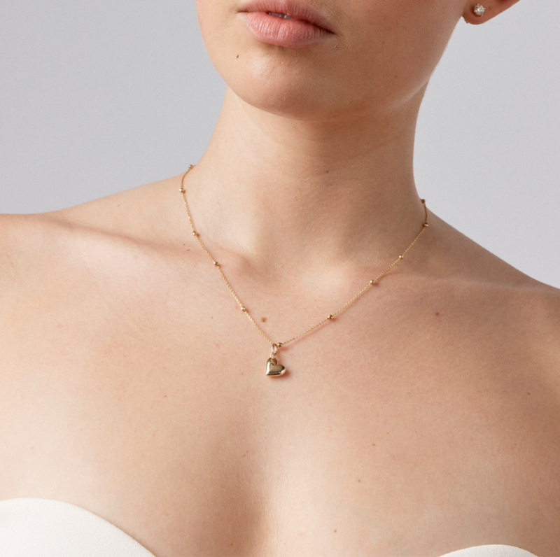 Breloques pendentifs en forme de cœur en or rose 14 carats-2