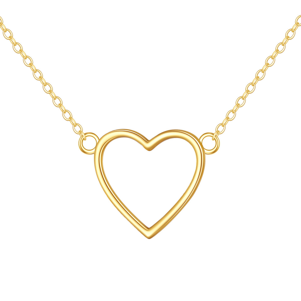 14K Gold Heart Pendant Necklace-1