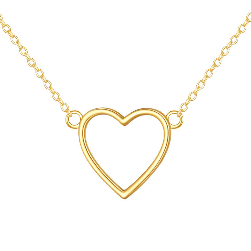14K Gold Heart Pendant Necklace-1