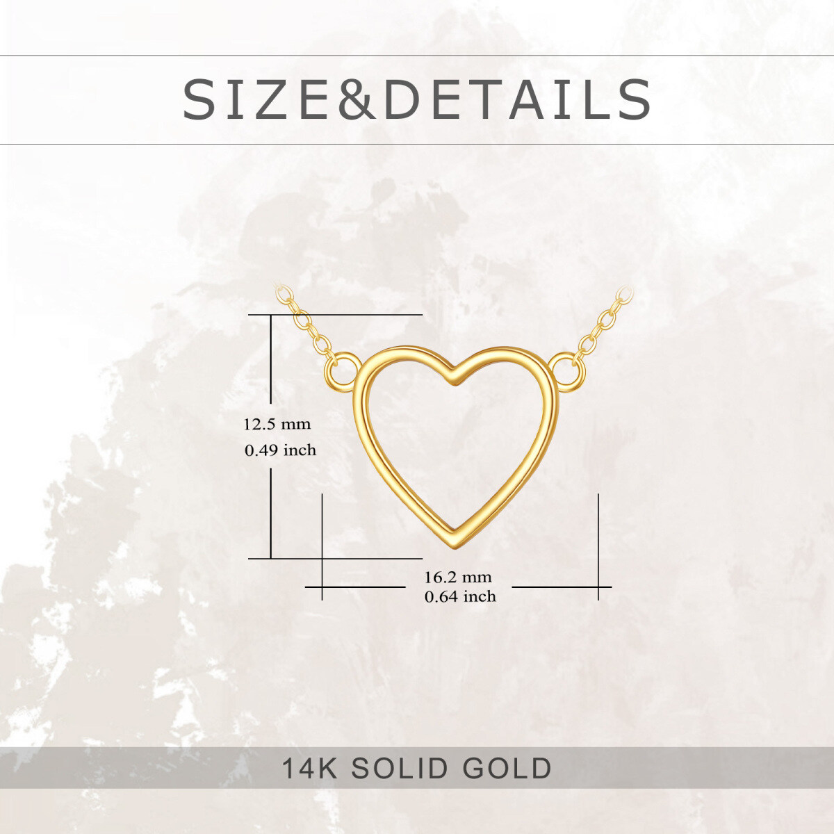 14K Gold Heart Pendant Necklace-5