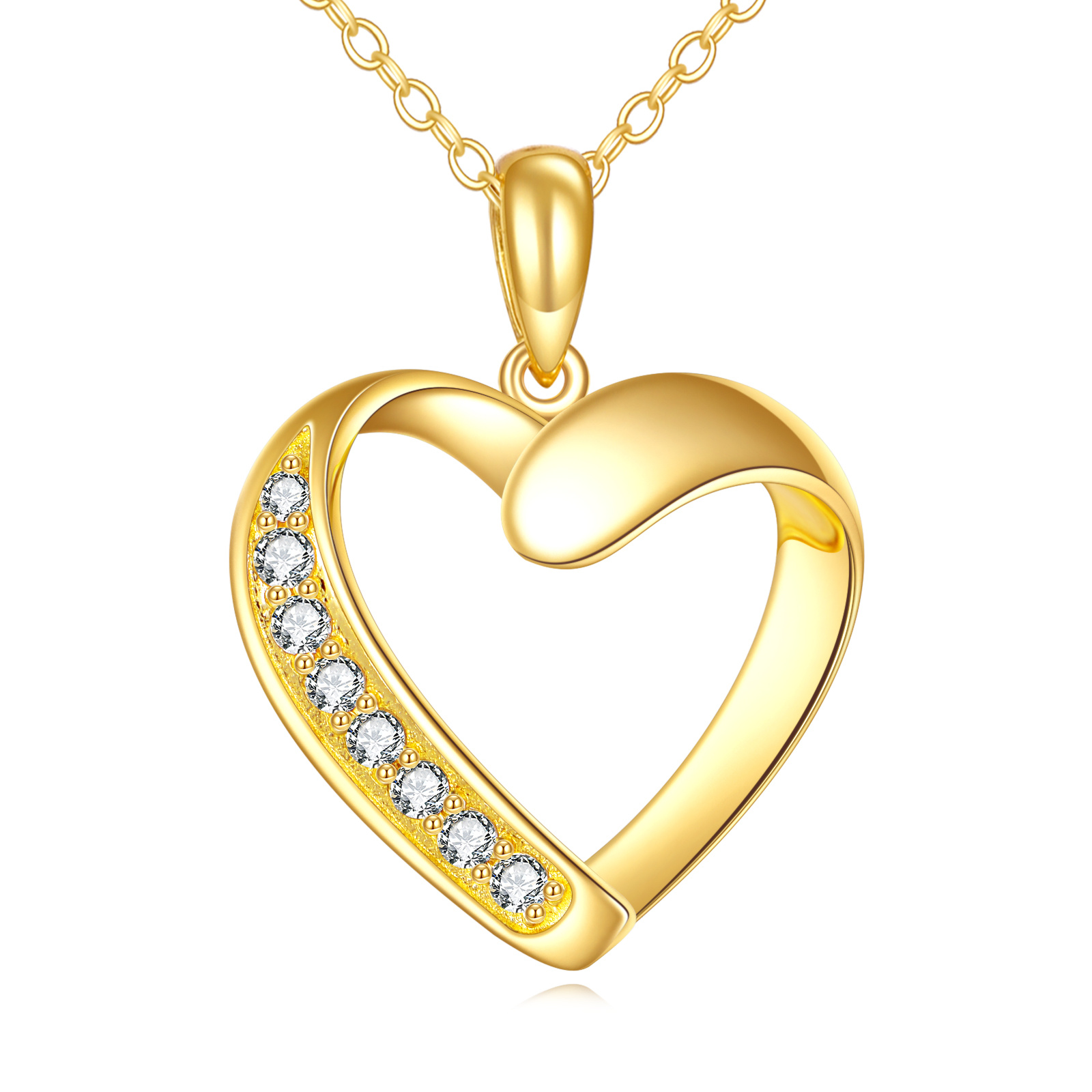 14K Gold Cubic Zirc… - image