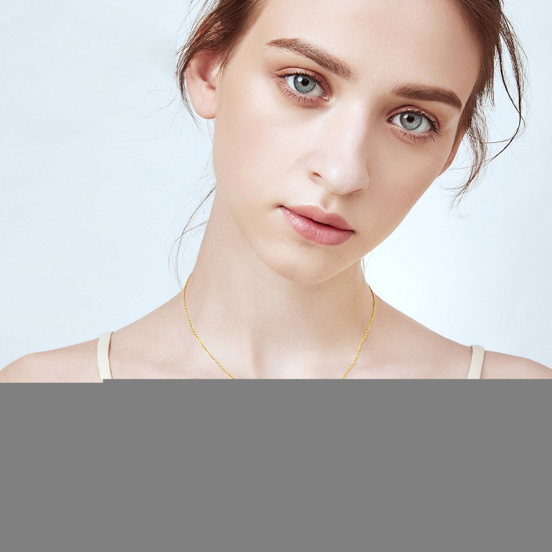 10K Gold Cubic Zirconia Heart With Heart Pendant Necklace with Engraved Word-2