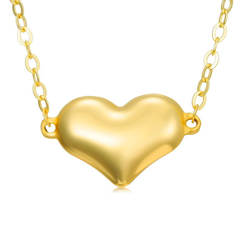 Collar con colgante de corazón en oro 14K-18