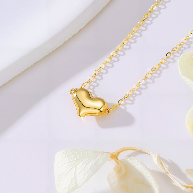 Collar con colgante de corazón en oro 14K-2