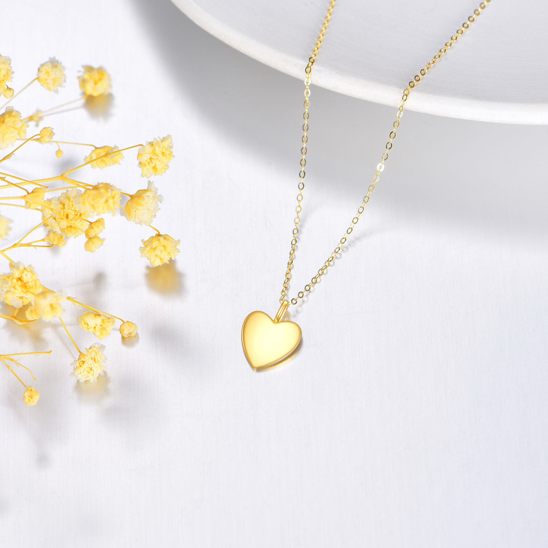10K Gold Heart Pendant Necklace-3