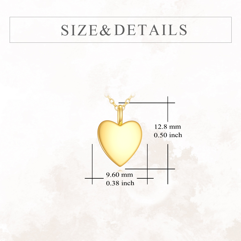 10K Gold Heart Pendant Necklace-4