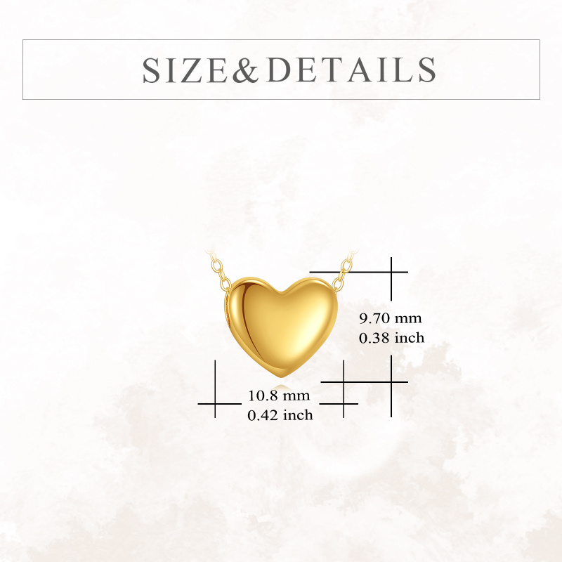 Collar con colgante de corazón de oro de 14 quilates-4