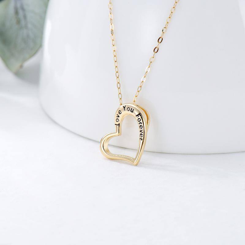 Collana con ciondolo a forma di cuore in oro 14K-6