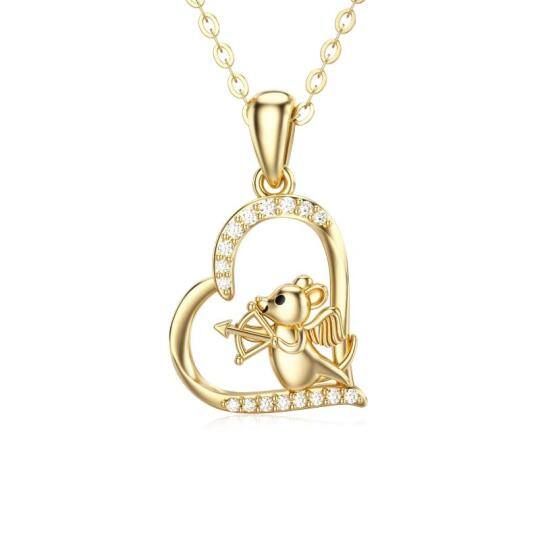 Collana con ciondolo a forma di cuore in oro 14K