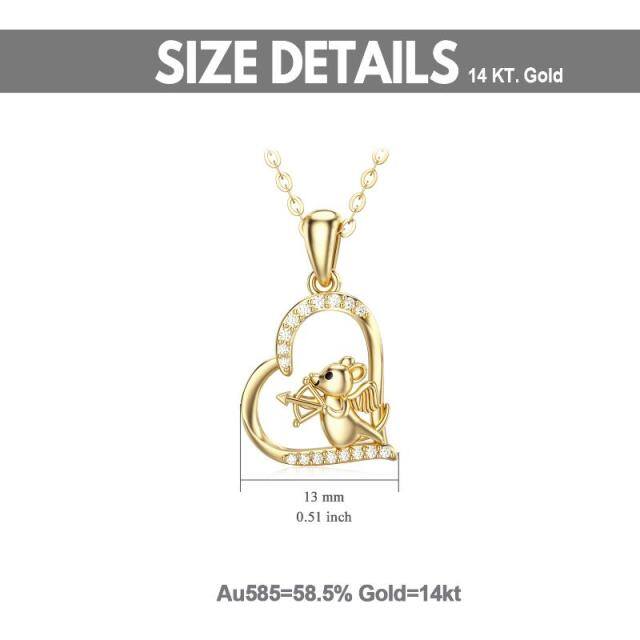 14K Gouden Hart Hanger Ketting-6