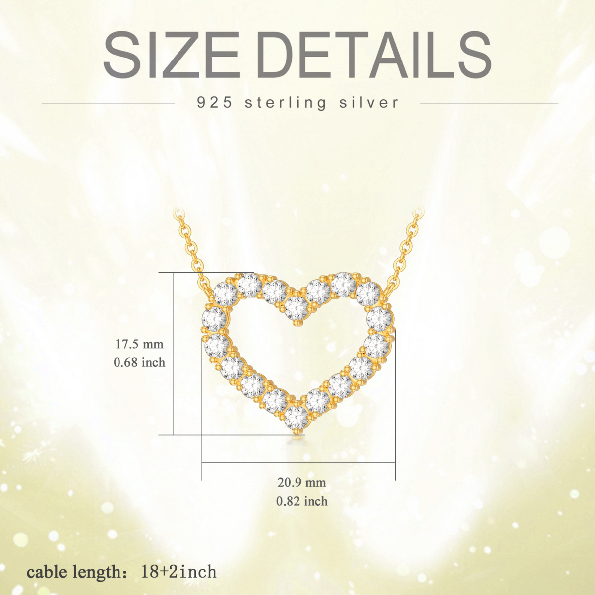 14K Gold Cubic Zirconia Heart Pendant Necklace-6