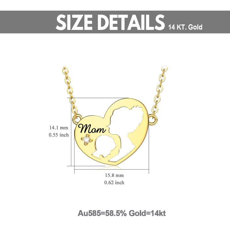 14K Gold Heart Pendant Necklace-5