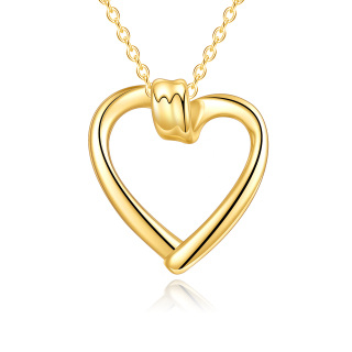 14K Gold Heart Pendant Necklace-46