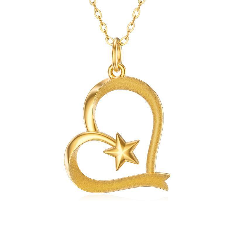 10K Gold Heart Pendant Necklace-14