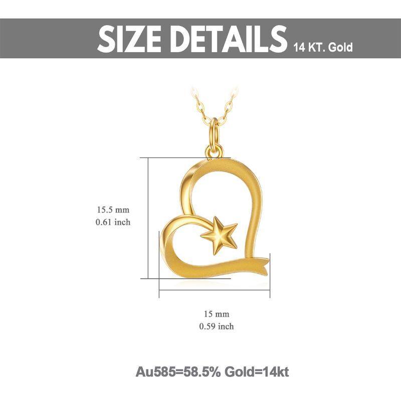 10K Gold Heart Pendant Necklace-6