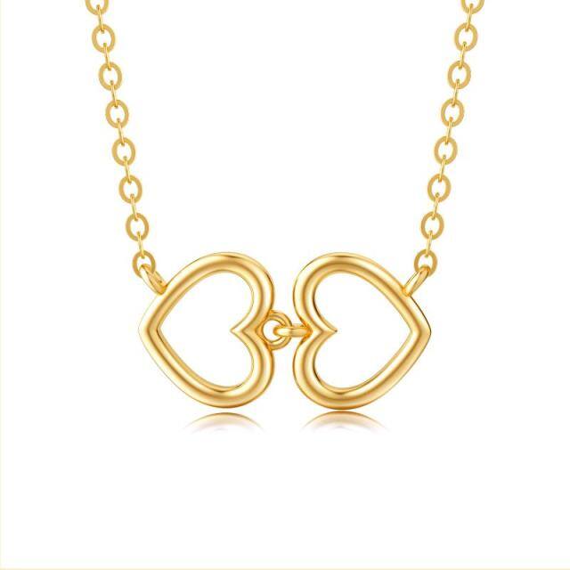 Collana con ciondolo a forma di cuore in oro 14K-1