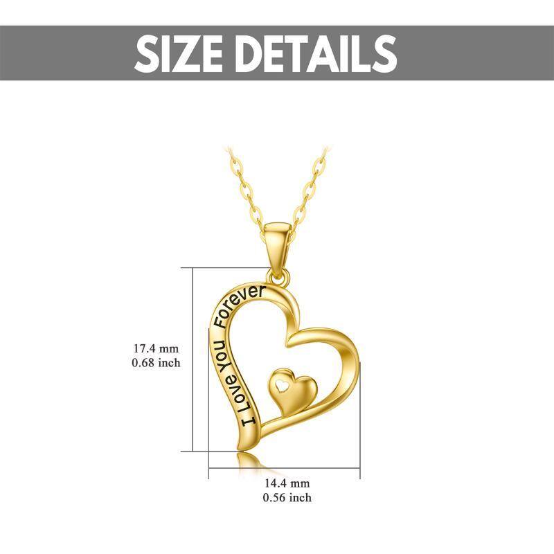 Collier avec pendentif en forme de coeur en or 14K-5