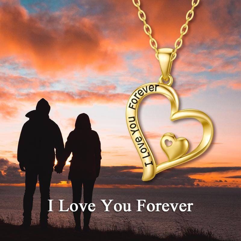 Collier pendentif cœur en or 14 carats-6