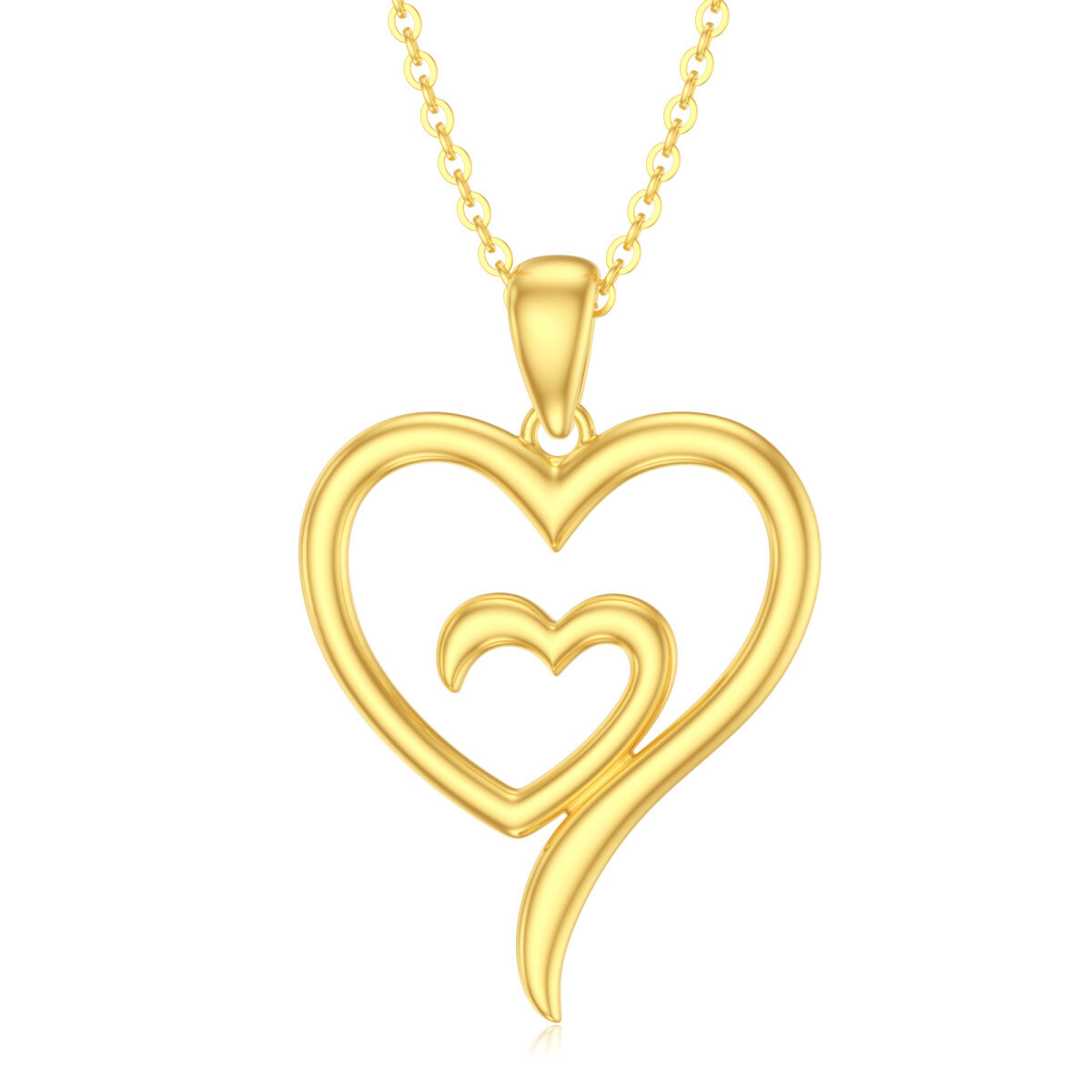 14K Gold Heart Pendant Necklace-1