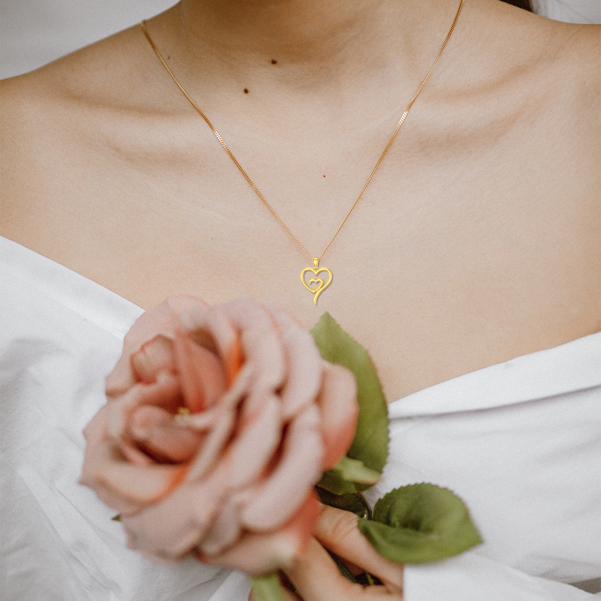 Collar Colgante Corazón Oro 14K-2