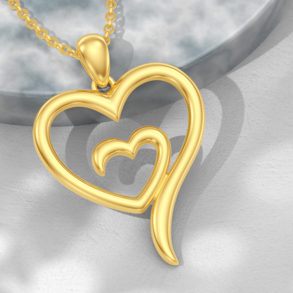 Collar Colgante Corazón Oro 10K-4