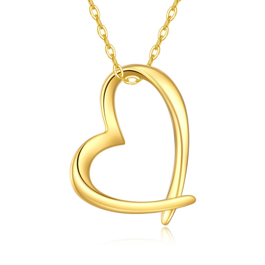 Collier avec pendentif en forme de coeur en or 14K