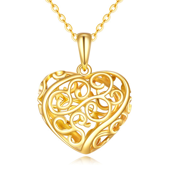 Collier avec pendentif en forme de coeur en or 14K