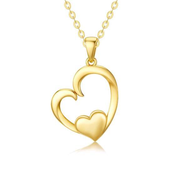 14K Gold Heart Pendant Necklace