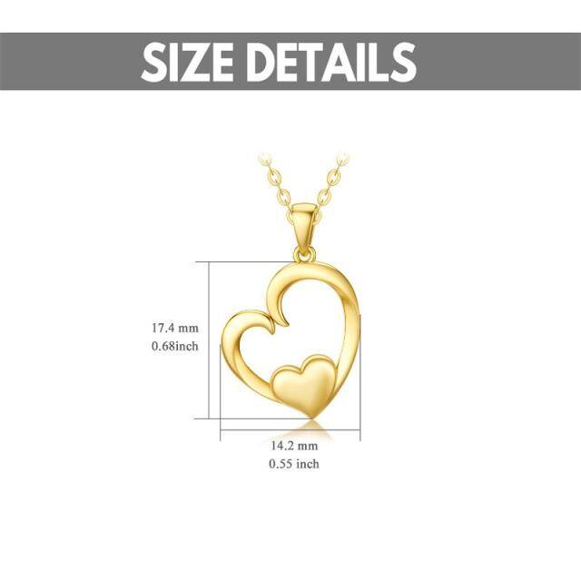 Collana con ciondolo a forma di cuore in oro 14K-5