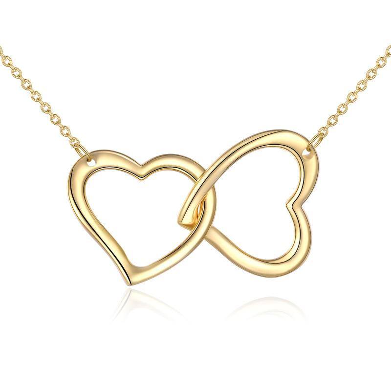 Collier avec pendentif en forme de coeur en or 14K-1