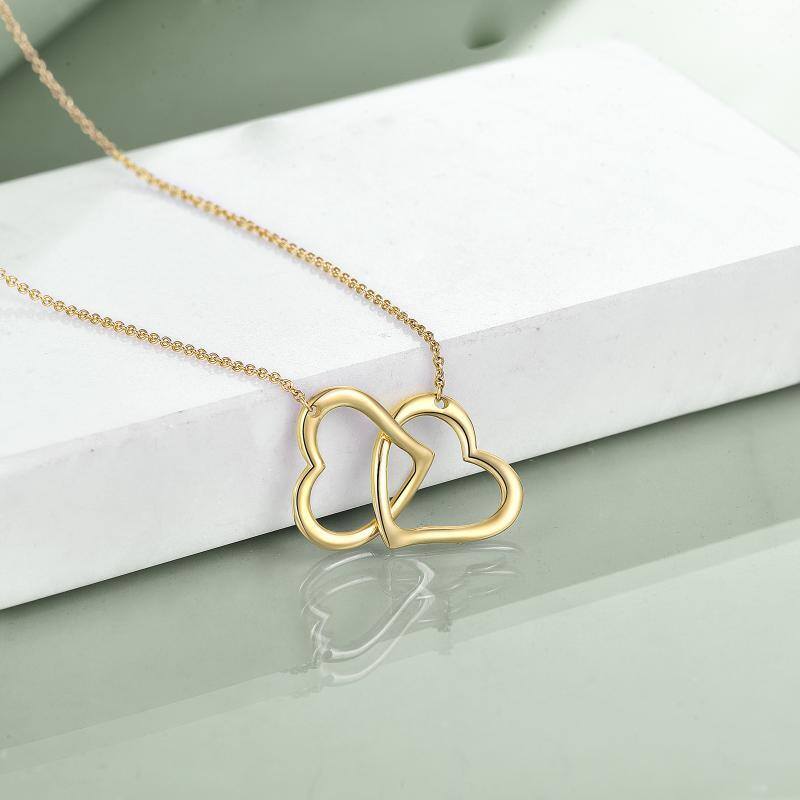 18K Gold Heart Pendant Necklace-3