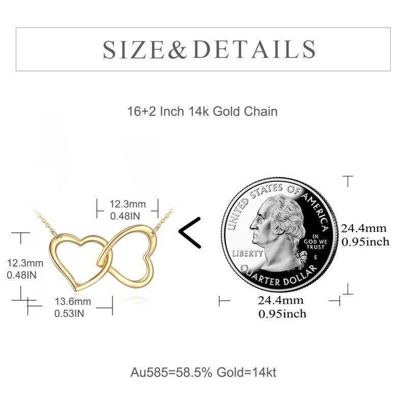 14K Gold Herz-Anhänger Halskette-5