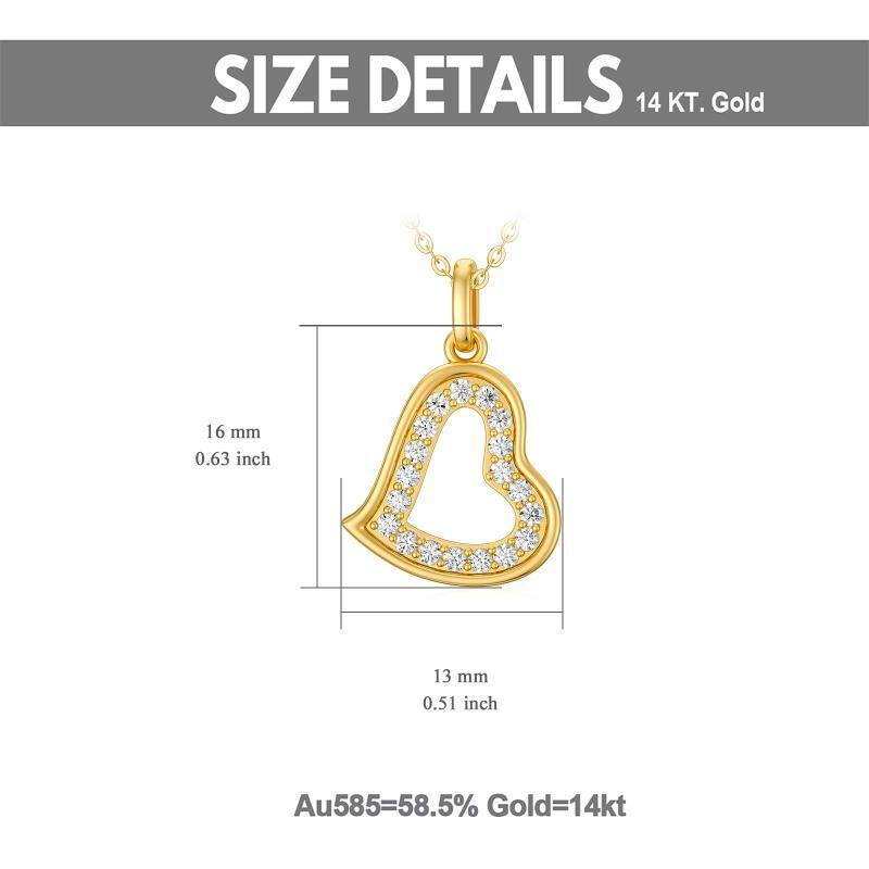 10K Gold Heart Pendant Necklace-5