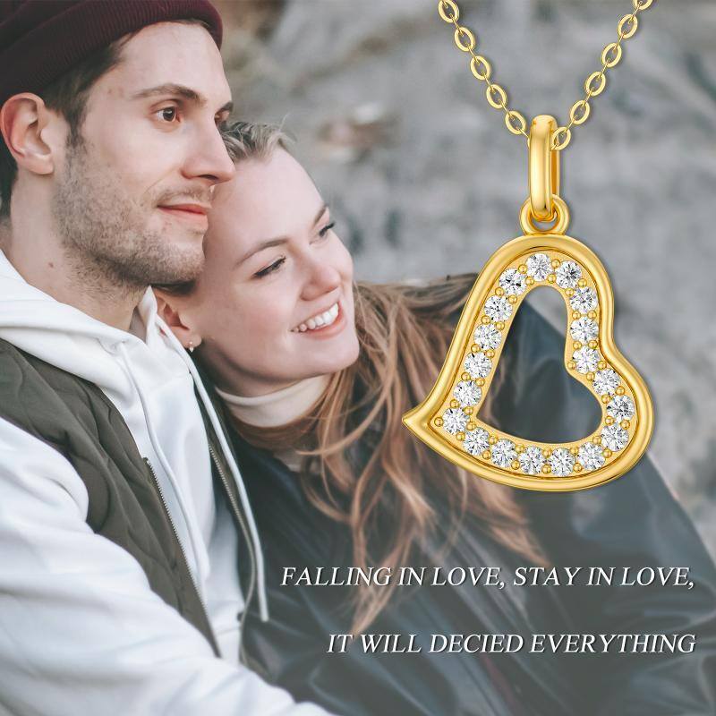 10K Gold Heart Pendant Necklace-6