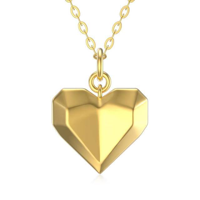 Collier avec pendentif en forme de coeur en or 14K-1