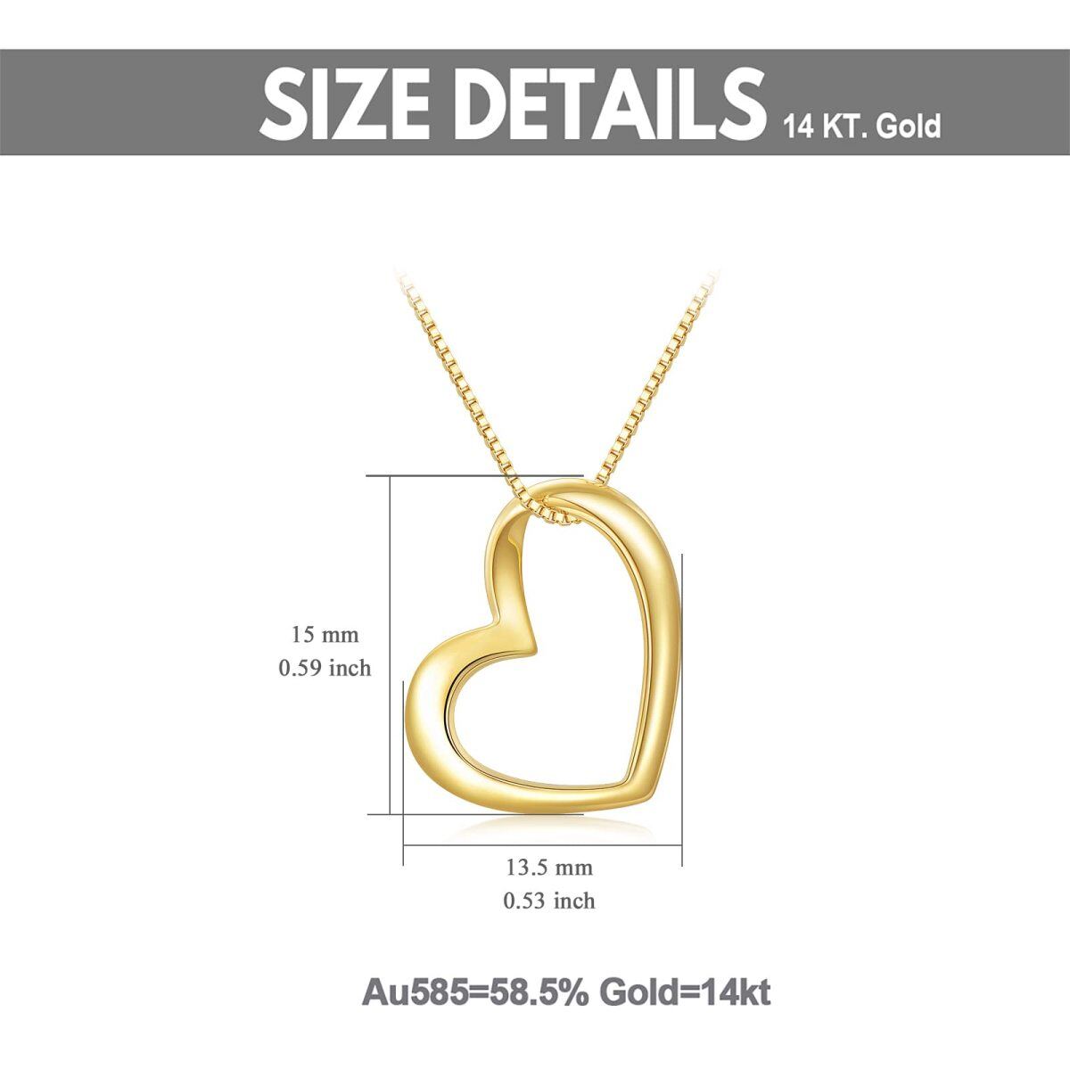 14K Gold Heart Pendant Necklace-5