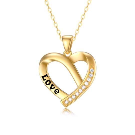 Collana con ciondolo a forma di cuore in oro 14K