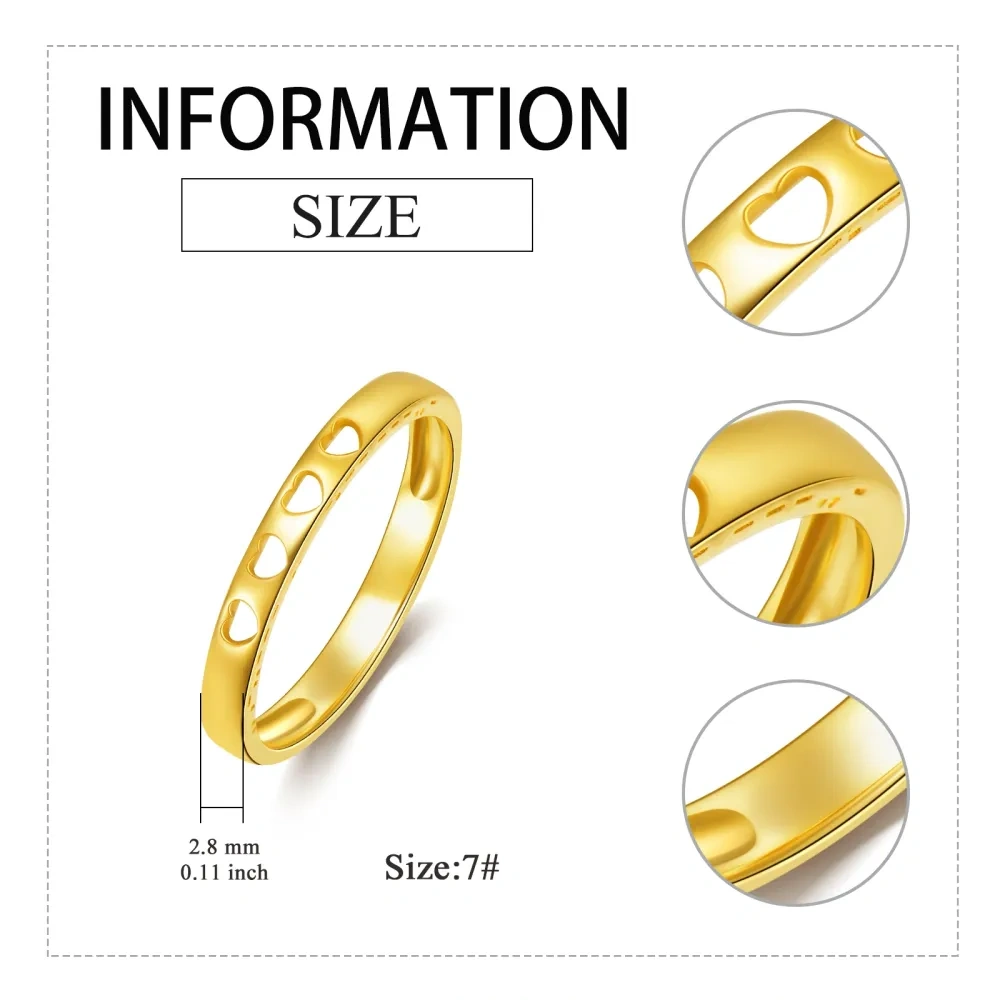 10K Gouden Hart Ring met Gegraveerd Woord-5