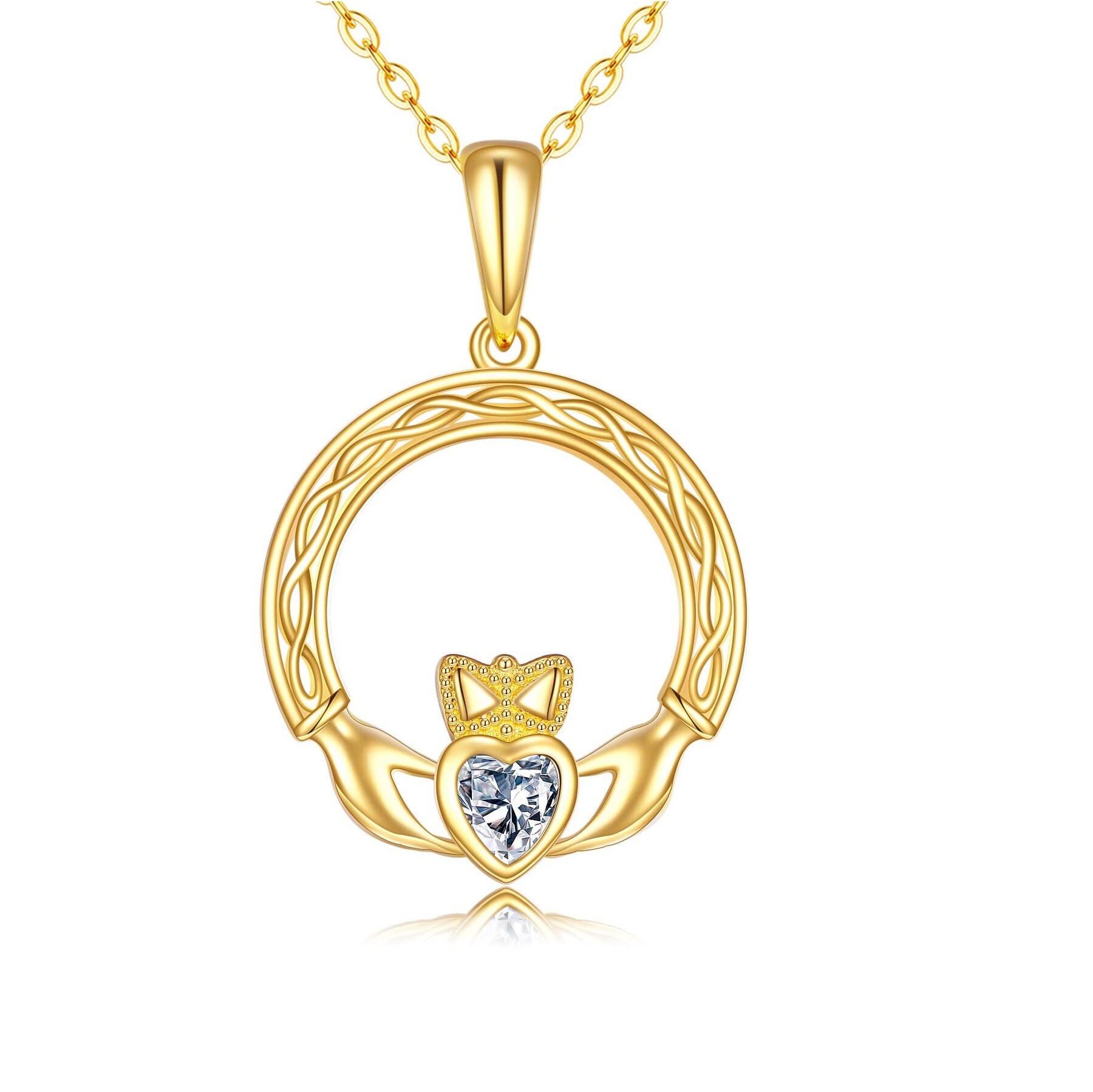 14K Gold Heart Cubi… - image
