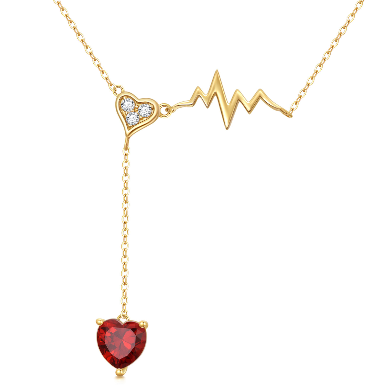 14K Gold Heart Garn… - image