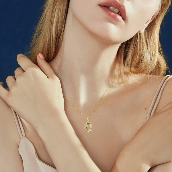 Collana a forma di dado in oro 14 carati, ciondolo a cubo in zirconia, portafortuna - Italia
