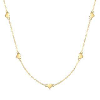 10K Gold Heart Stackable Choker Necklace-50