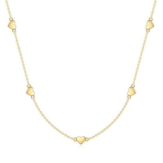 Collier ras du cou empilable en or 14K avec cœur