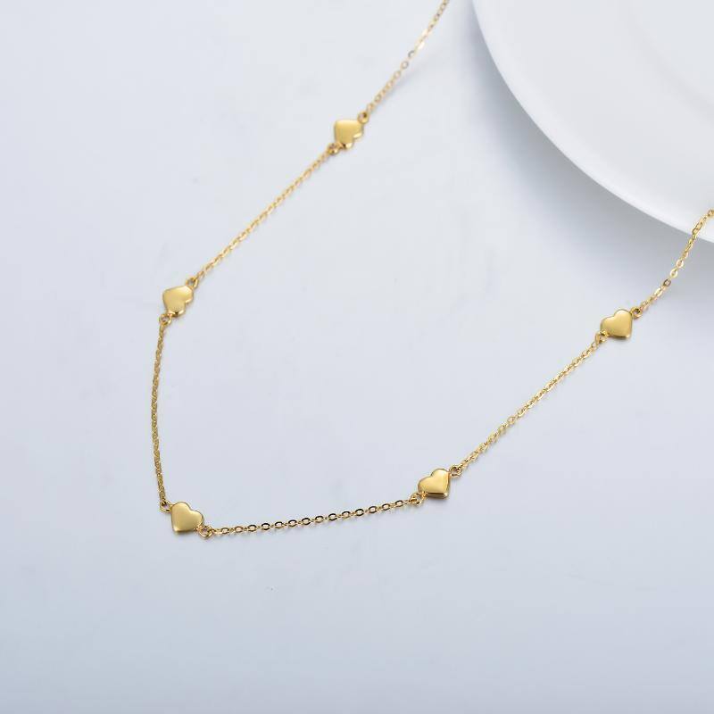 Collar Gargantilla Apilable Corazón Oro 14K-3