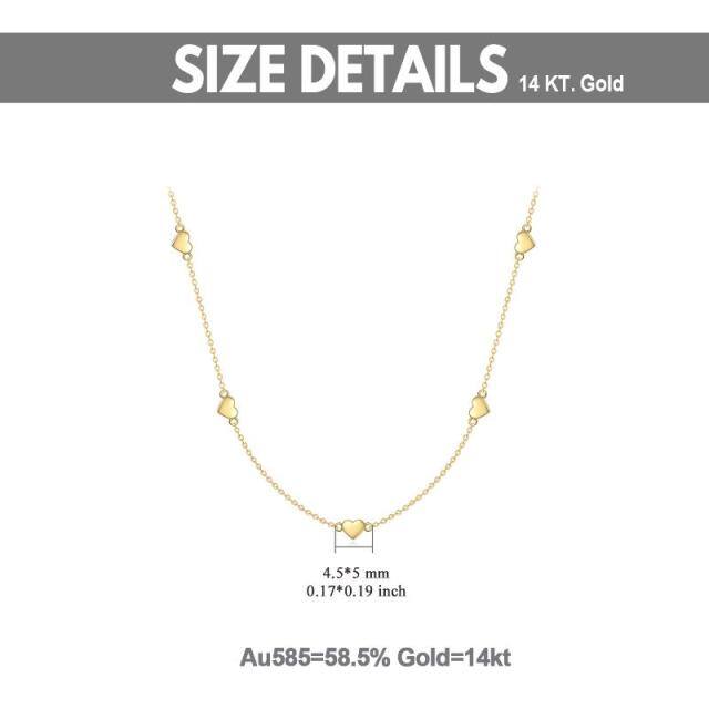 14K Gold Herz stapelbar Choker Halskette-5