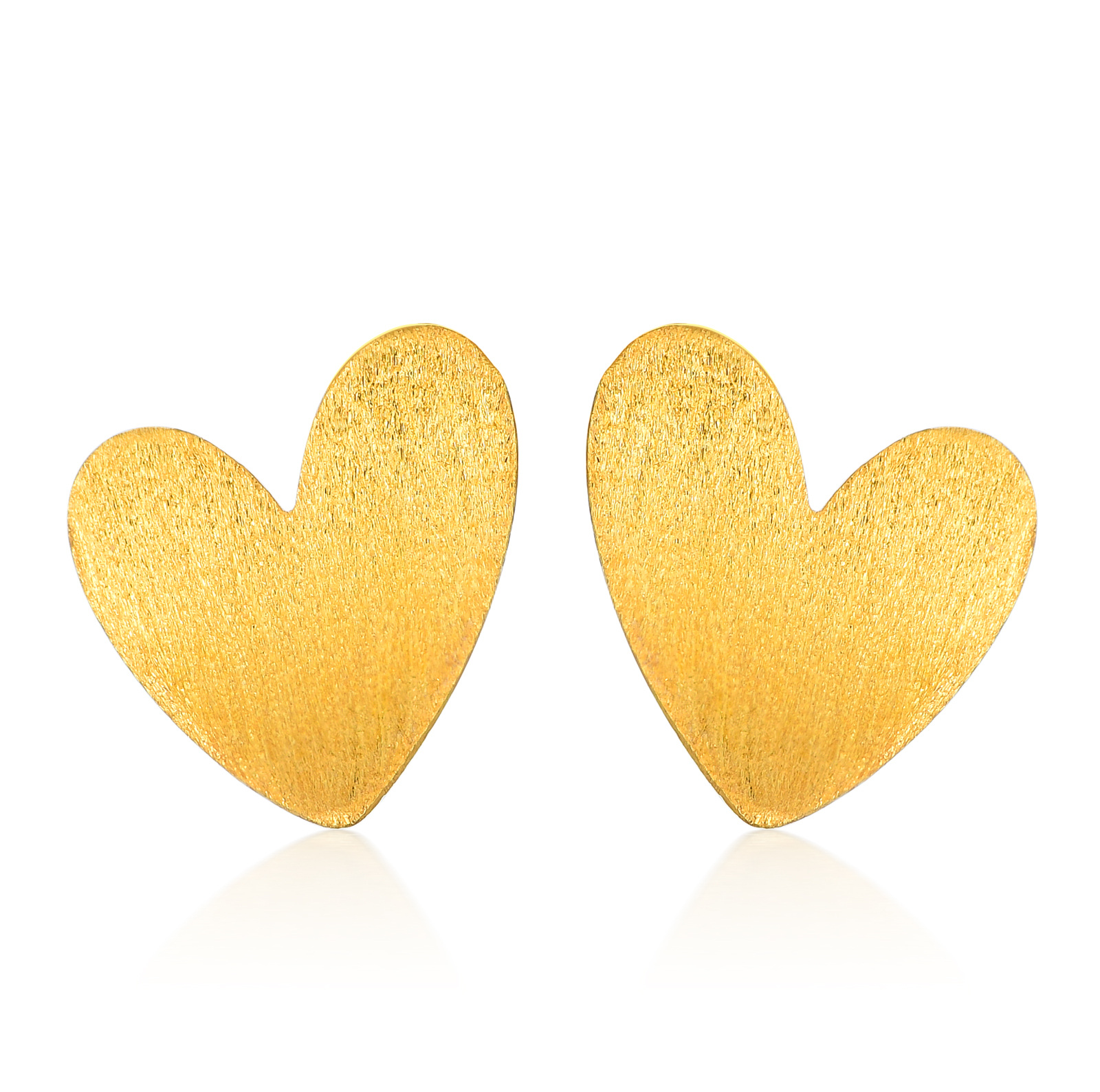 18K Gold Heart Stud… - image