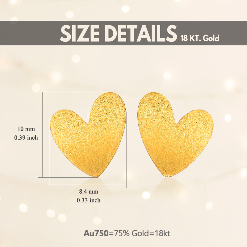 10K White Gold Heart Stud Earrings-5