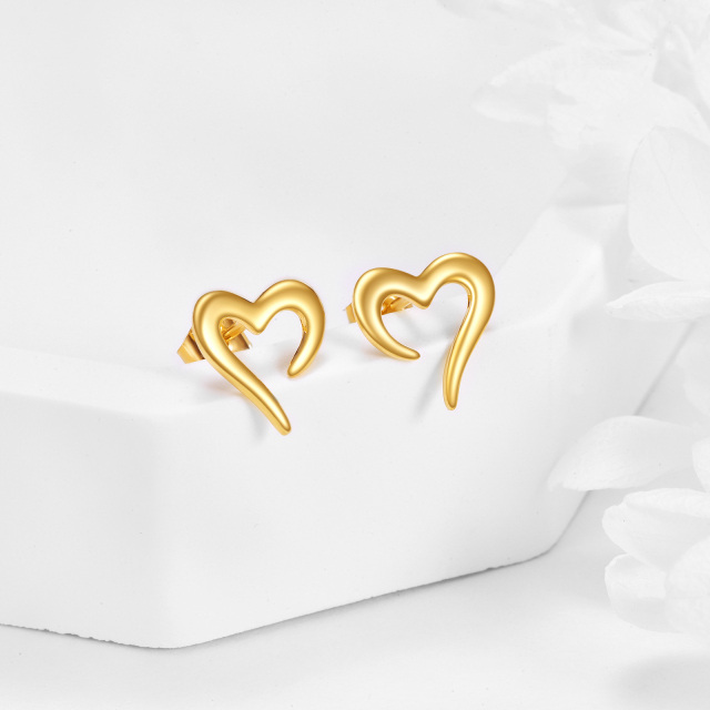 Pendientes Corazón Oro 14K-3