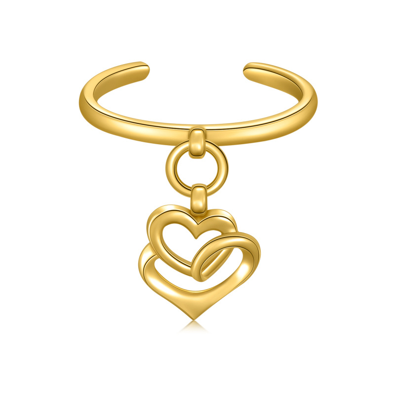 10K Gold Heart Toe Ring-15