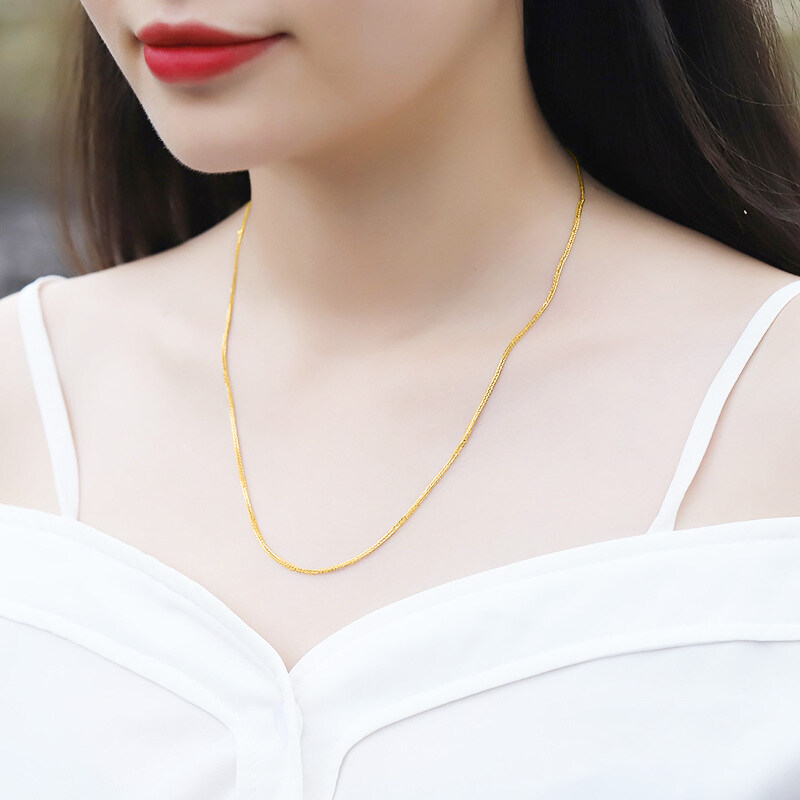 10K Gold Heart Wheat Chain Necklace-2